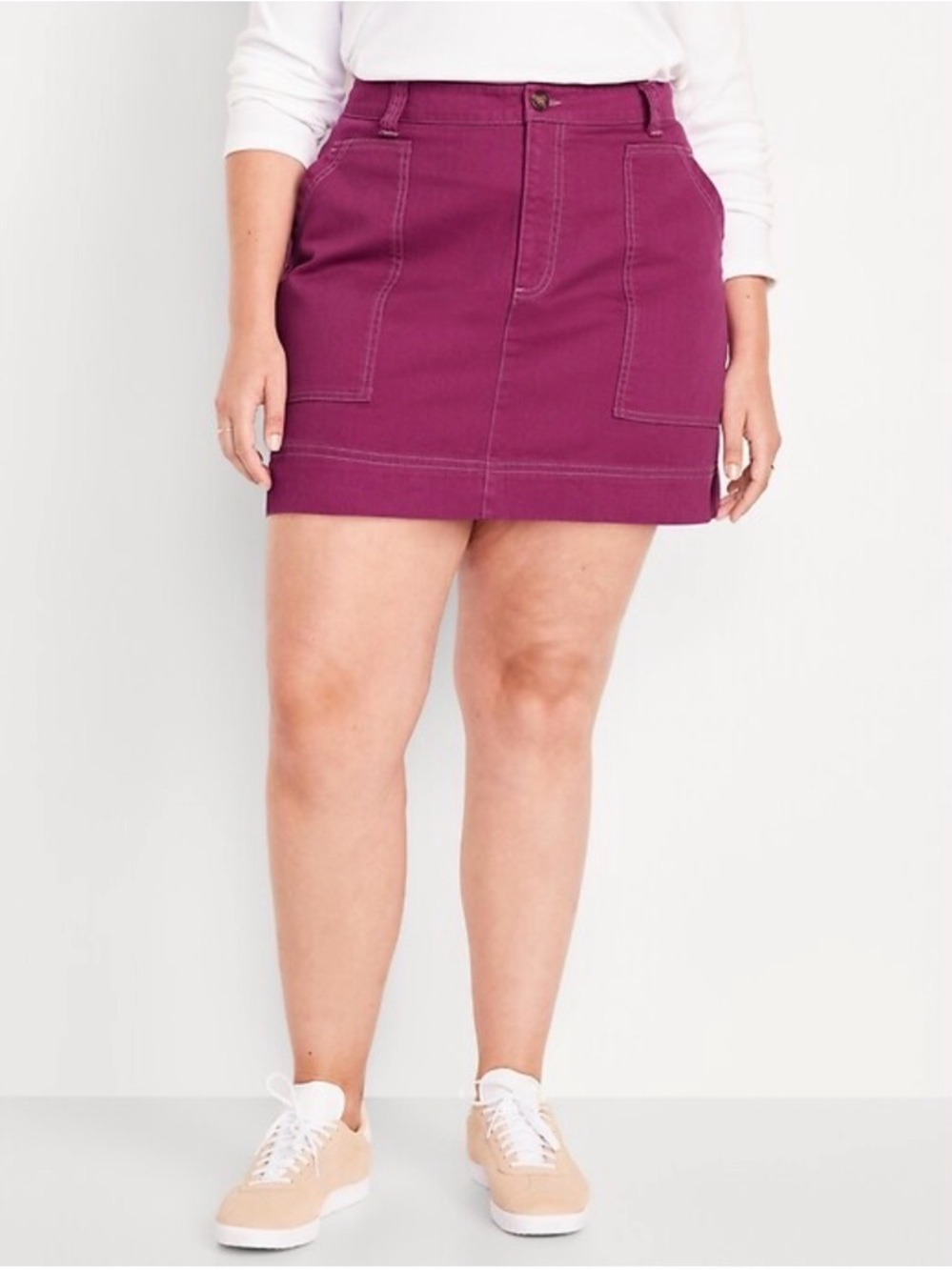 Old Navy Magenta Utility Mini Skirt Plus Size 20 Cotton Twill